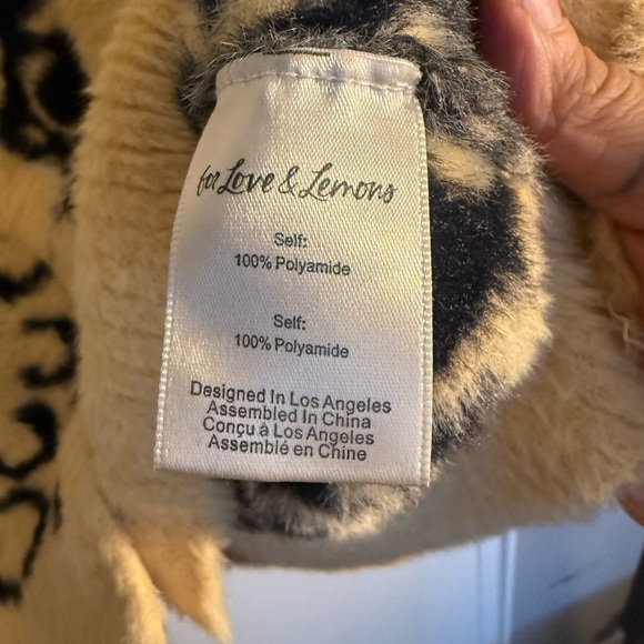 For Love & Lemons Black and Tan Leopard Print Crop Cardigan - Picture 4 of 4